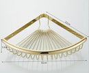 GobekUsa Gold & Black Corner Shelf: Brass Bathroom Shelves for Stylish Storage