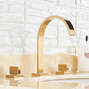 GobekUsa Dual Handle Gold Basin Faucet - Deck Mounted Hot/Cold Water Mixer Tap