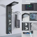 GobekUsa LED Light Shower Faucet System: Rainfall, Massage Jets, Waterfall Panel with Temperature Control