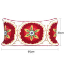 GobekUsa Embroidered Floral Ethnic Tassels Pillow Cover 30x60cm