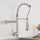 GobekUsa Brass Kitchen Faucet Spring Swivel Spout Hot Cold Water Mixer Taps