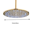 GobekUsa 16" LED Round Gold Shower Head with Arm - Enhanced Brass Bathroom Accessory