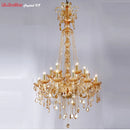 GobekUsa Large Stair Crystal Chandelier 15 Arms Gold/Silver K9 Crystal Luxury Light