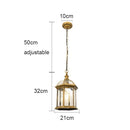 GobekUsa Black Rustic Outdoor Hanging Lantern Light with Clear Glass Flush Mount Fixture