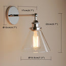 GobekUsa Funnel Glass Shade Wall Sconce Light Fixture - Modern Metal Lamp for Bedroom, Bathroom