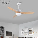 GobekUsa Black Wood Industrial Ceiling Fan Remote Control DC 220v