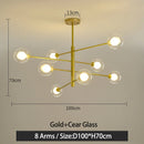 GobekUsa Black/Gold G9 LED Chandelier for Living Room Bedroom Modern Pendant Lighting