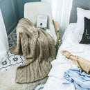 GobekUsa Khaki Beige Chunky Knit Wool Blanket