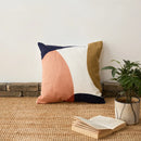 GobekUsa Abstract Embroidered Pillow Cover 45x45cm Pink Beige for Living Room