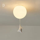 GobekUsa Cartoon Bear Ceiling Light for Kids' Rooms, LED Fixture Bedroom Decor