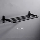 GobekUsa Aluminum Towel Rack: Movable Bath Holder, Black/White, 40/50/60 CM