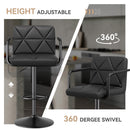 Counter Height Swivel Bar Stools, PU Leather & Iron Frame (Set of 2)