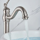 GobekUsa Brushed Nickel Single Handle Bathroom Sink Faucet Swivel Spout Mixer Tap