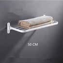 GobekUsa Aluminum Towel Rack: Movable Bath Holder, Black/White, 40/50/60 CM