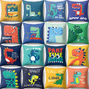 GobekUsa Dino Baby Pillowcase: Cute Dino Drive Car Letter Cushion Cover for Bedroom Decor