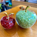 GobekUsa Glaze Crystal Apple Paperweight Figurine Collection for Home Office Decor