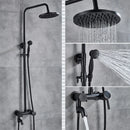 GobekUsa Brass Shower Set with 8" Rainfall Head, Wall Mounted Bathtub Faucet