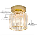 GobekUsa Crystal Ceiling Lights: Modern Living Room Bedroom Decorative Lamp with E27 Bulb Socket