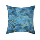 GobekUsa Blue Ink Gold Edge Geometric Cushion Cover - Polyester Throw Pillow Case