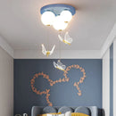 GobekUsa Butterfly Ball Ceiling Lamp: Warm & Romantic Pendant Light for Children's Room
