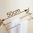 GobekUsa Crystal Gold Double Towel Bar for Bathroom, 60cm Length
