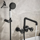 GobekUsa Gold Bathtub Shower Set with Dual Control Wall Mount