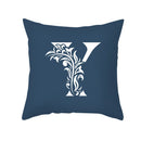 GobekUsa Blue Letter Pillowcase Solid Color Fleece Sofa Cushion, 45x45CM