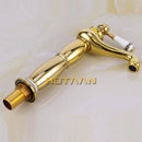GobekUsa Gold Finish Basin Faucet with Single Handle and Ceramic Taps