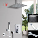 GobekUsa 8/16 Inch Chrome Shower Set with Rainfall Head, Ceiling Mount Mixer, Brass Faucet