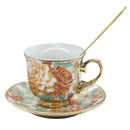 GobekUsa Hand Painted Flower Ceramic Coffee Cup Set Home Kitchen Coffeeware