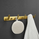 GobekUsa Brushed Gold Aluminum Robe Hooks Set for Bathroom and Kitchen
