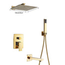 GobekUsa Golden Rainfall Shower Faucet Set with Single Handle Brass Bath Mixers
