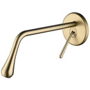 GobekUsa Brushed Gold Basin Faucet, Hot & Cold Mixer Tap, In-Wall Water Drop Faucet