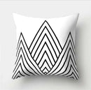 GobekUsa Black White Flocking Pillowcase 45*45cm Fashion Living Room Sofa Cushion