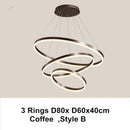 GobekUsa LED Chandelier Rings Pendant Light - Coffee Gold Dimmable Ceiling Lamp