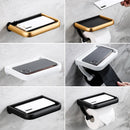 GobekUsa Black Tissue Paper Holder with Phone Stand - Toilet Roll Rack & Storage Box