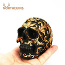 GobekUsa Golden Skeleton Skull Resin Statue Miniatures for Home Office Decor