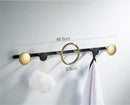 GobekUsa Brass Towel Hook Set Bathroom Kitchen Hanger Gold Black Row Robe Hat Clothes