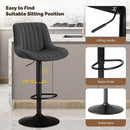 Swivel Counter Height Bar Stools with Backs, Synthetic Leather & Iron Frame (Set of 2)