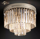 GobekUsa Crystal Flushmount Chandelier - Modern Ceiling Light for Living Room