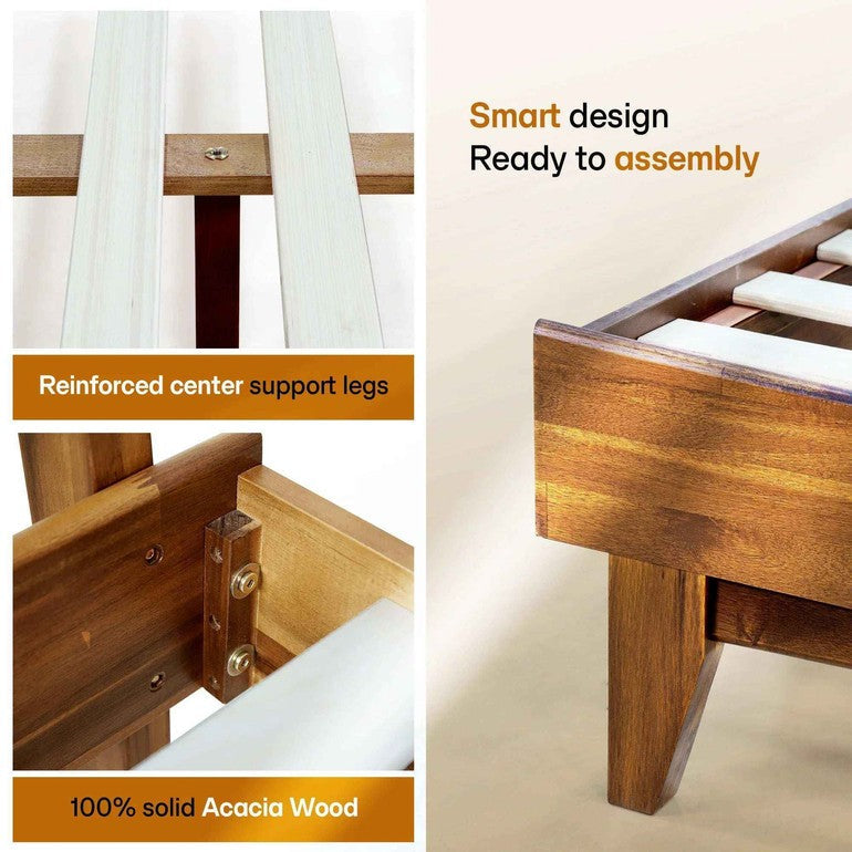 Acacia Solid Wood Bed Frame - Aurora Style for a Stylish Bedroom