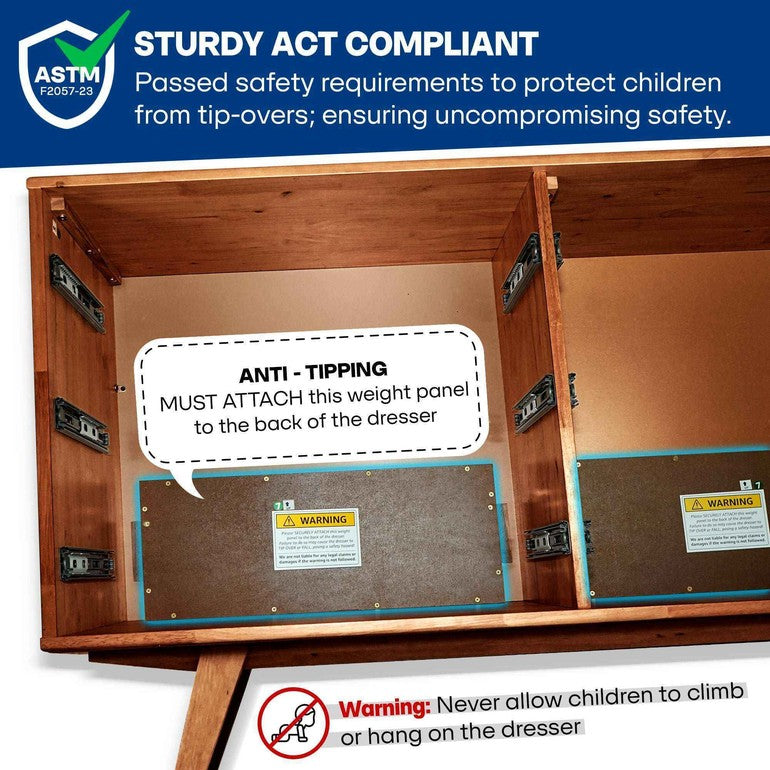 Acacia Harmony Dresser with 6 Drawers for Stylish Storage