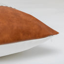 GobekUsa Brown Faux Leather Pillow Cover for Home Decoration