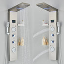 GobekUsa Brushed LED Light Shower Faucet SPA Massage Shower Column Waterfall Panel