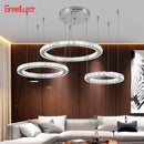 GobekUsa Crystal LED Chandeliers: Modern Pendant Light for Living Room.
