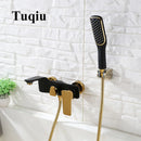 GobekUsa Gold & White Wall Mounted Bathtub Faucet, Brass Bath Shower Mixer
