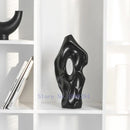GobekUsa Black & White Abstract Ceramic Vase - Handcrafted Hollow Out Hole Design