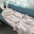 GobekUsa Kawaii Rabbit Hooded Blanket: Coral Velvet Warm Throw Blanket for Adults and Kids