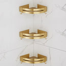 GobekUsa Brushed Gold Aluminum Corner Shower Shelf with Soap Dish