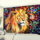 GobekUsa Lion Psychedelic Art Tapestry for Home Decoration Hippie Bohemian Living Room Wall Art